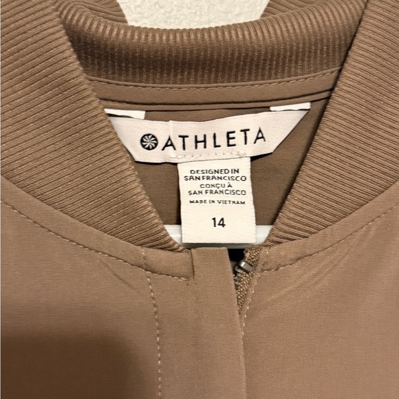 Athleta Brooklyn Utility Romper Taupe Travel Lightweight Size 14 Sleeveless Zip - Picture 6 of 8